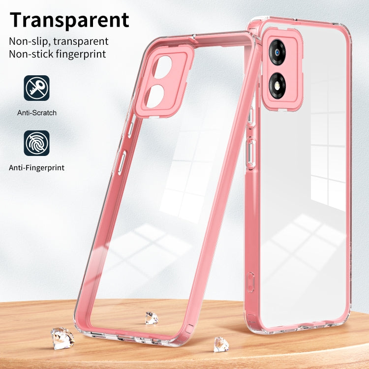 For Motorola Moto E13 3 in 1 Clear TPU Color PC Frame Phone Case