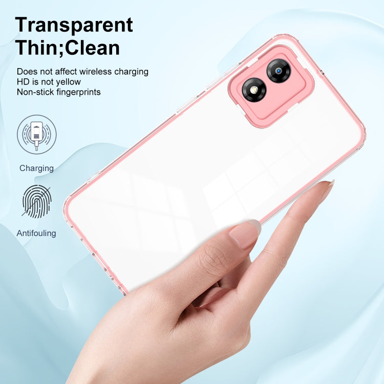 For Motorola Moto E13 3 in 1 Clear TPU Color PC Frame Phone Case