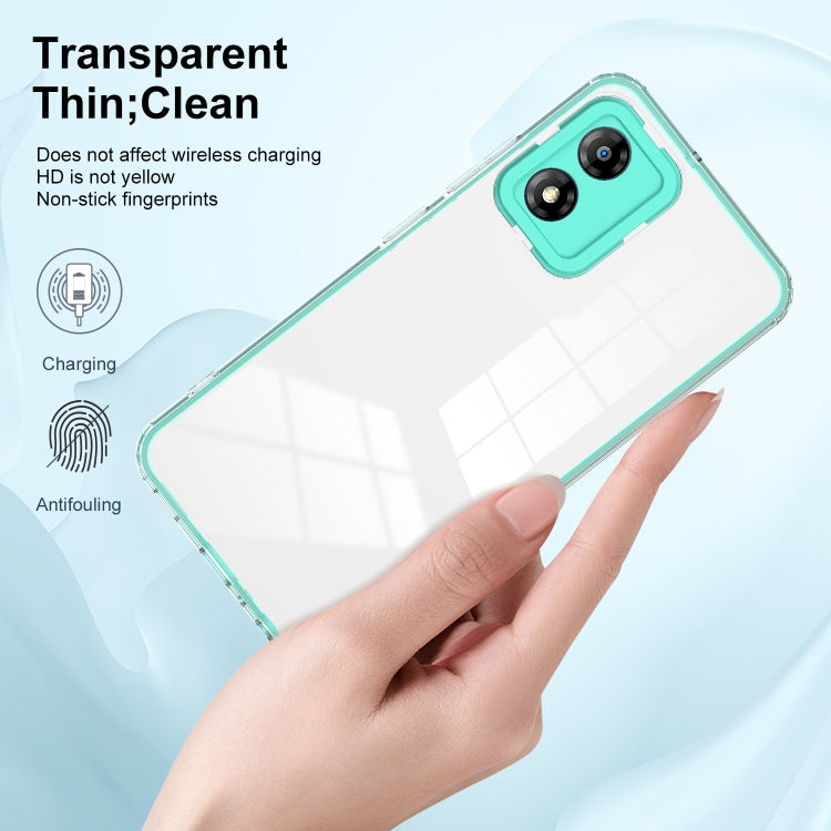For Motorola Moto E13 3 in 1 Clear TPU Color PC Frame Phone Case