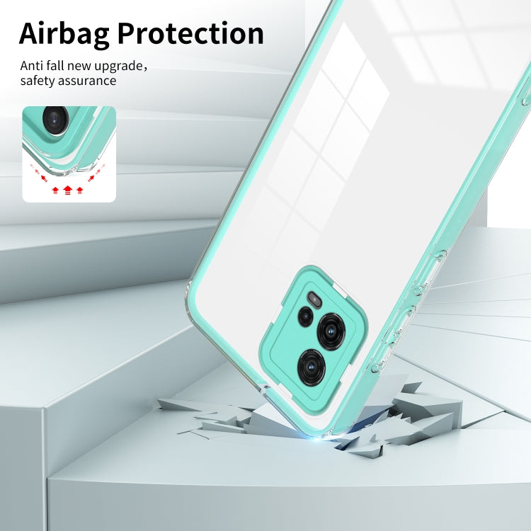 For Motorola Moto G72 5G 3 in 1 Clear TPU Color PC Frame Phone Case