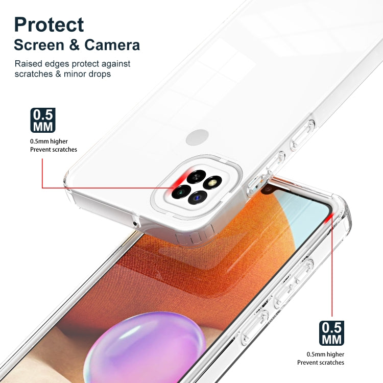 For Xiaomi Redmi 9C / Redmi 10A 3 in 1 Clear TPU Color PC Frame Phone Case