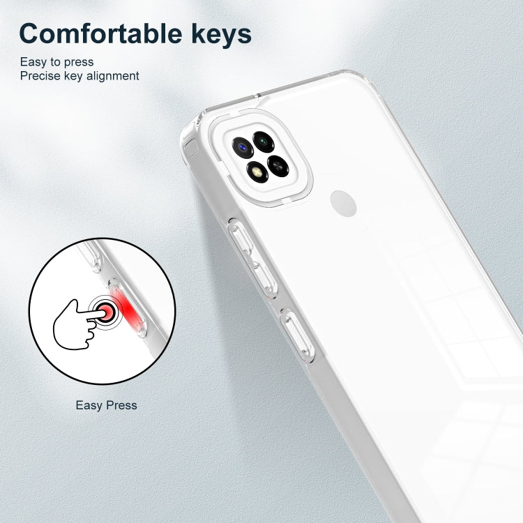 For Xiaomi Redmi 9C / Redmi 10A 3 in 1 Clear TPU Color PC Frame Phone Case