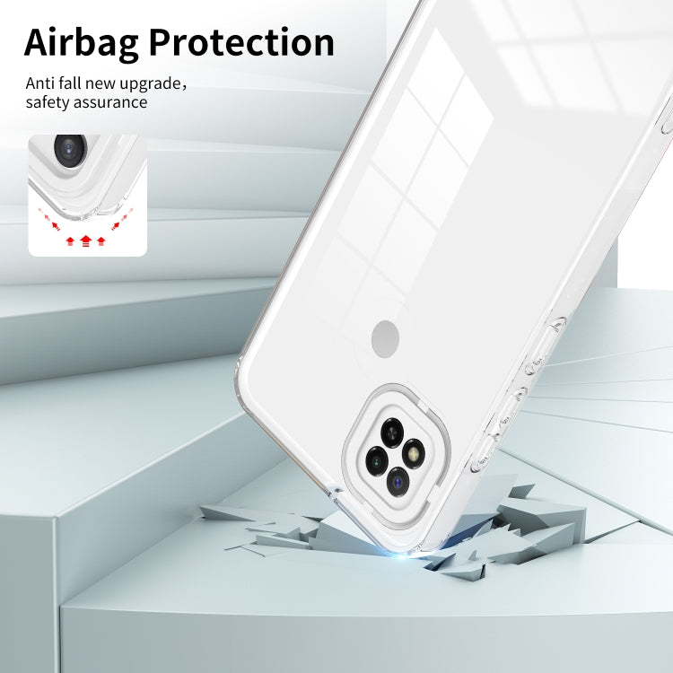 For Xiaomi Redmi 9C / Redmi 10A 3 in 1 Clear TPU Color PC Frame Phone Case