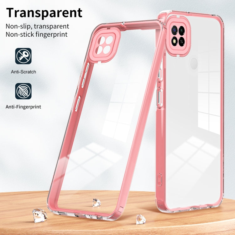 For Xiaomi Redmi 9C / Redmi 10A 3 in 1 Clear TPU Color PC Frame Phone Case
