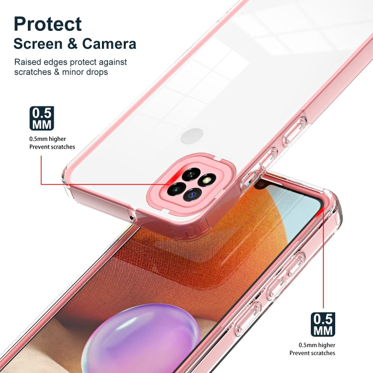 For Xiaomi Redmi 9C / Redmi 10A 3 in 1 Clear TPU Color PC Frame Phone Case