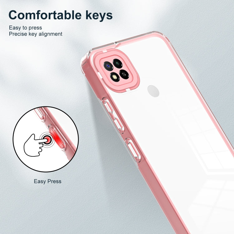 For Xiaomi Redmi 9C / Redmi 10A 3 in 1 Clear TPU Color PC Frame Phone Case