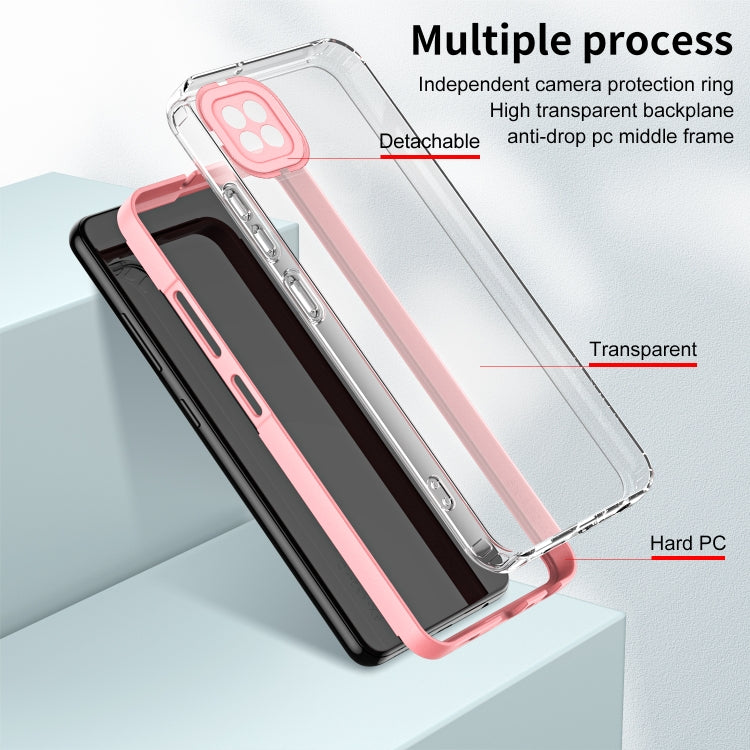 For Xiaomi Redmi 9C / Redmi 10A 3 in 1 Clear TPU Color PC Frame Phone Case