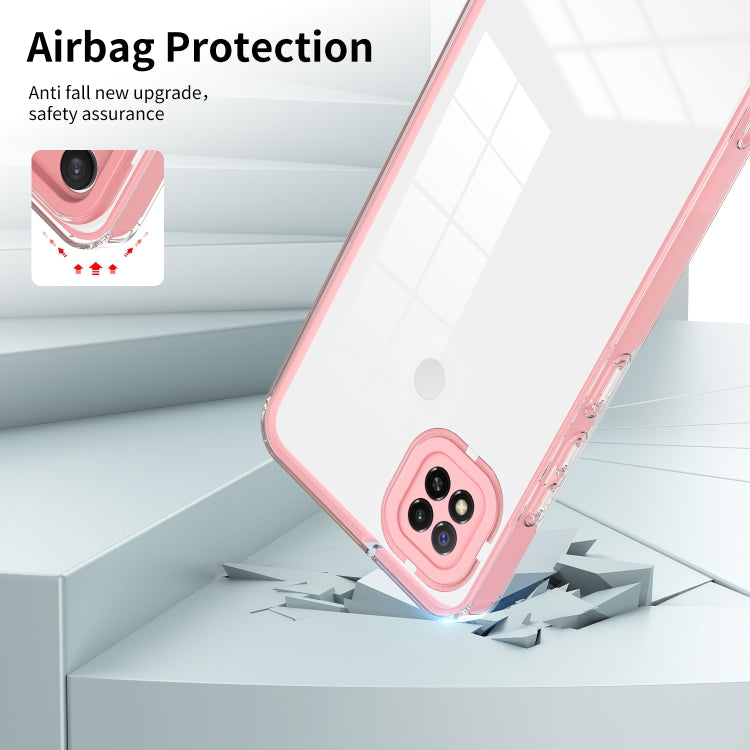 For Xiaomi Redmi 9C / Redmi 10A 3 in 1 Clear TPU Color PC Frame Phone Case