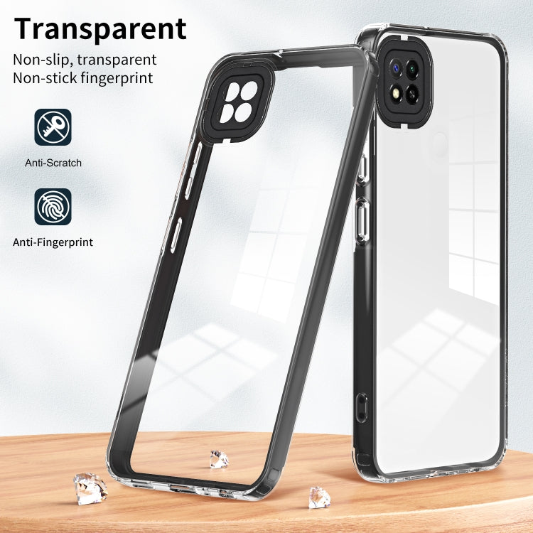 For Xiaomi Redmi 9C / Redmi 10A 3 in 1 Clear TPU Color PC Frame Phone Case