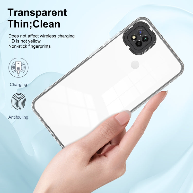 For Xiaomi Redmi 9C / Redmi 10A 3 in 1 Clear TPU Color PC Frame Phone Case