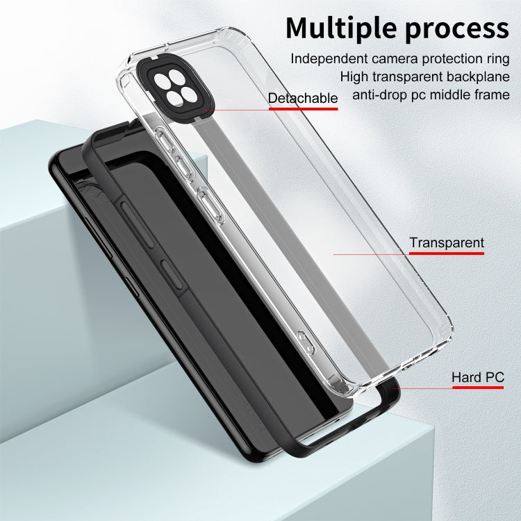For Xiaomi Redmi 9C / Redmi 10A 3 in 1 Clear TPU Color PC Frame Phone Case