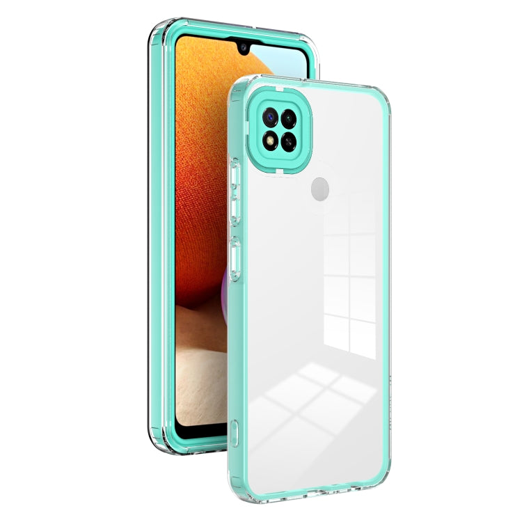 For Xiaomi Redmi 9C / Redmi 10A 3 in 1 Clear TPU Color PC Frame Phone Case