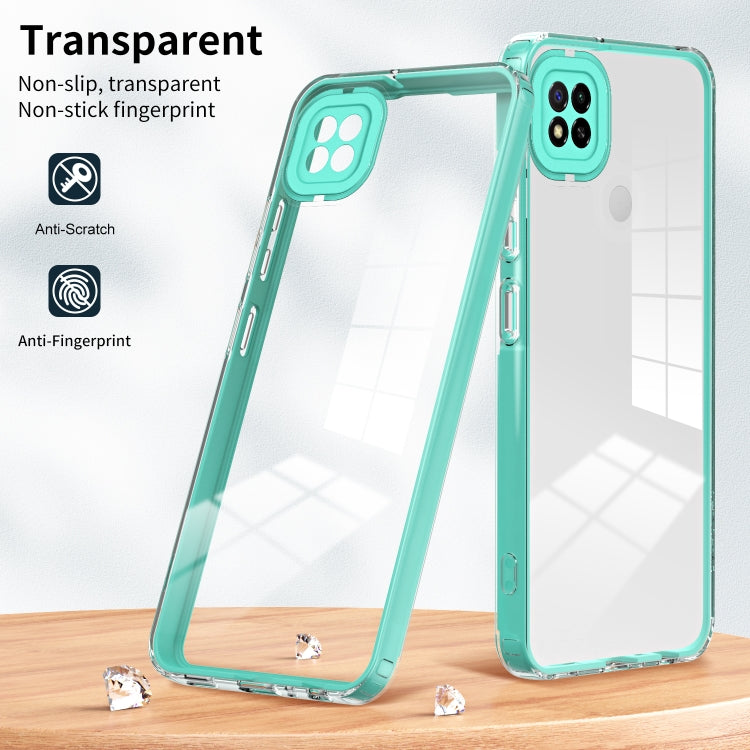 For Xiaomi Redmi 9C / Redmi 10A 3 in 1 Clear TPU Color PC Frame Phone Case