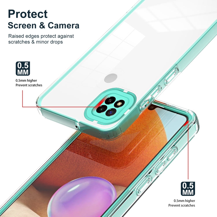 For Xiaomi Redmi 9C / Redmi 10A 3 in 1 Clear TPU Color PC Frame Phone Case