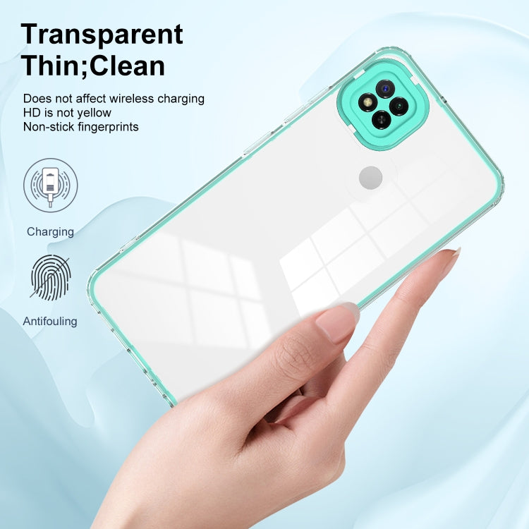 For Xiaomi Redmi 9C / Redmi 10A 3 in 1 Clear TPU Color PC Frame Phone Case