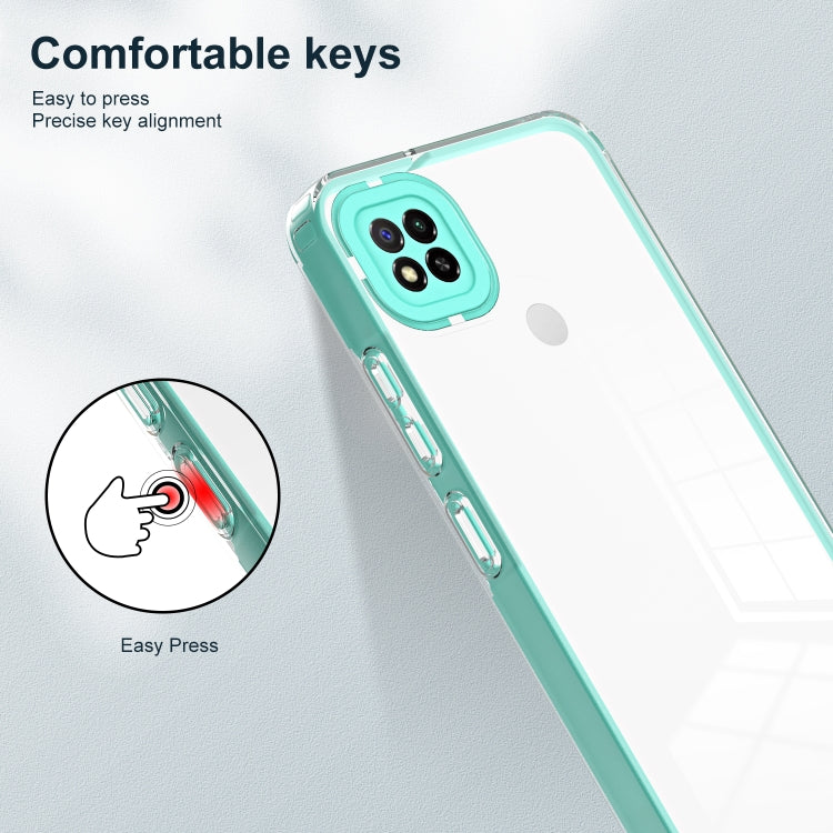 For Xiaomi Redmi 9C / Redmi 10A 3 in 1 Clear TPU Color PC Frame Phone Case