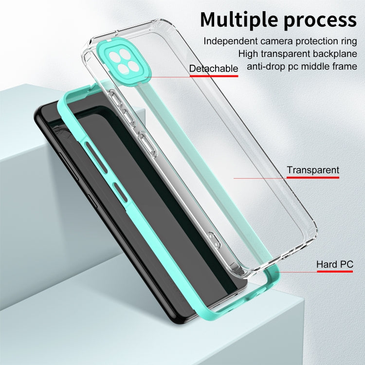 For Xiaomi Redmi 9C / Redmi 10A 3 in 1 Clear TPU Color PC Frame Phone Case