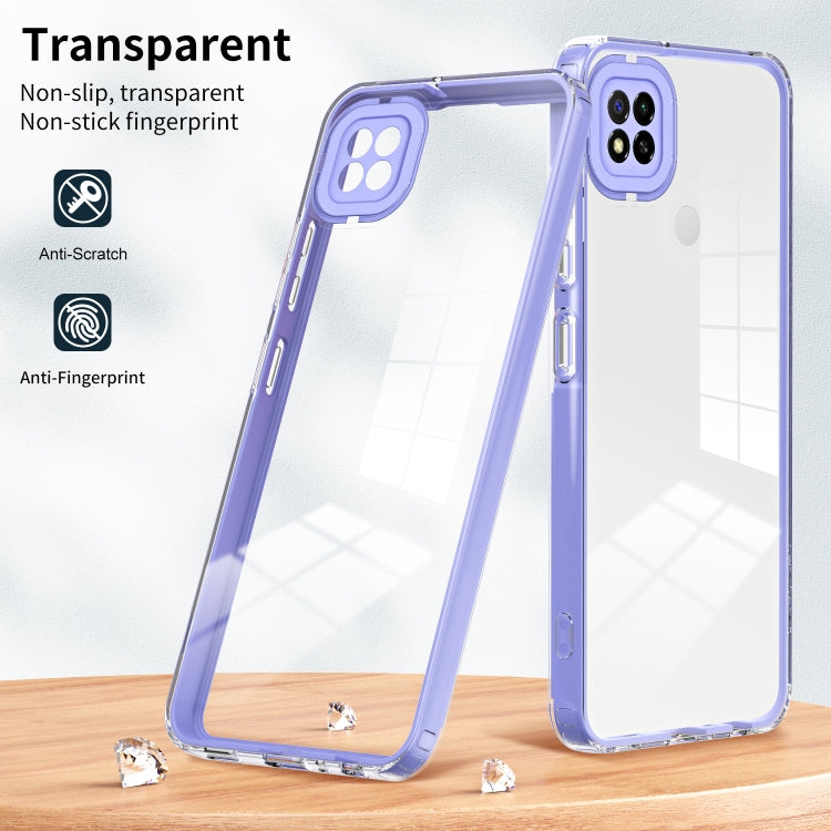 For Xiaomi Redmi 9C / Redmi 10A 3 in 1 Clear TPU Color PC Frame Phone Case