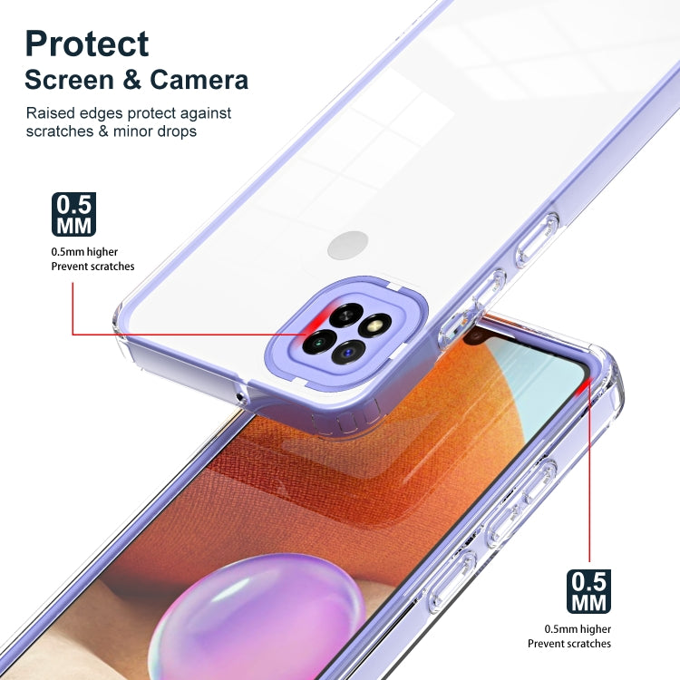 For Xiaomi Redmi 9C / Redmi 10A 3 in 1 Clear TPU Color PC Frame Phone Case