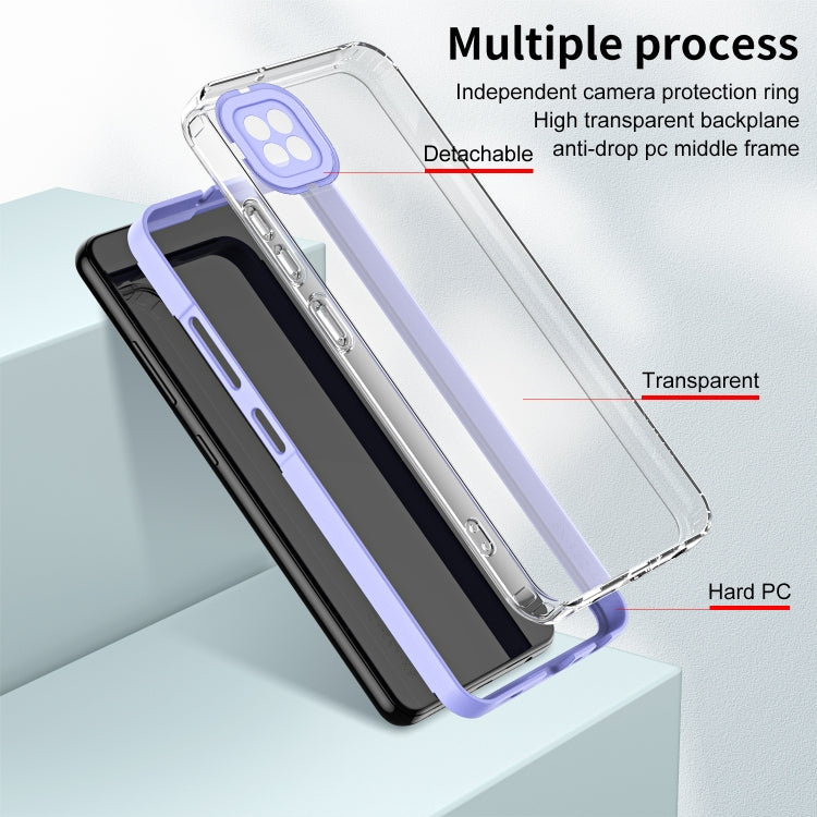 For Xiaomi Redmi 9C / Redmi 10A 3 in 1 Clear TPU Color PC Frame Phone Case