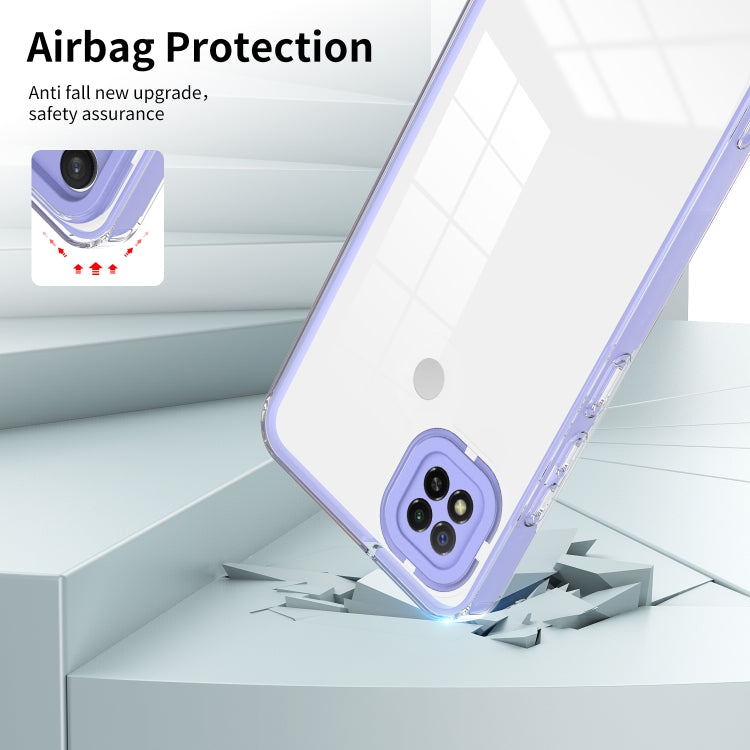 For Xiaomi Redmi 9C / Redmi 10A 3 in 1 Clear TPU Color PC Frame Phone Case