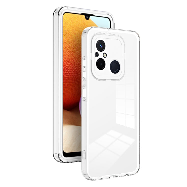 For Xiaomi Redmi 12C 3 in 1 Clear TPU Color PC Frame Phone Case