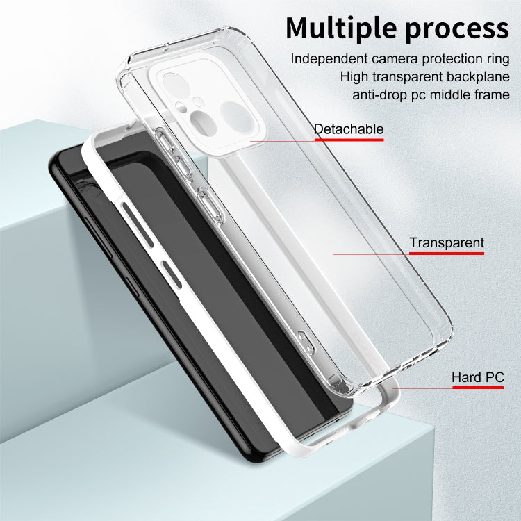 For Xiaomi Redmi 12C 3 in 1 Clear TPU Color PC Frame Phone Case