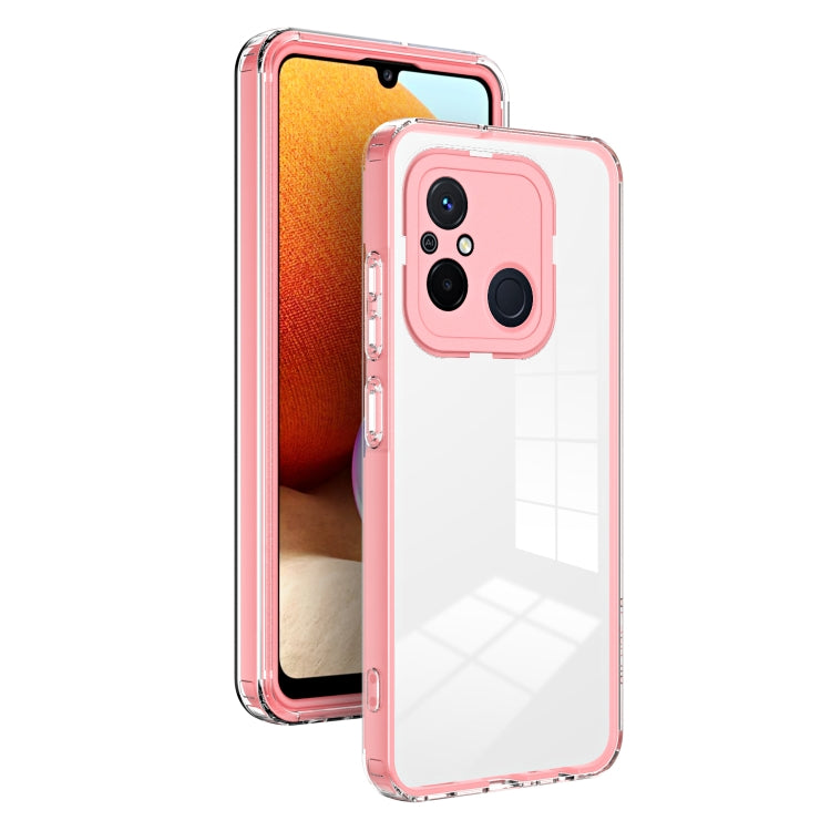 For Xiaomi Redmi 12C 3 in 1 Clear TPU Color PC Frame Phone Case
