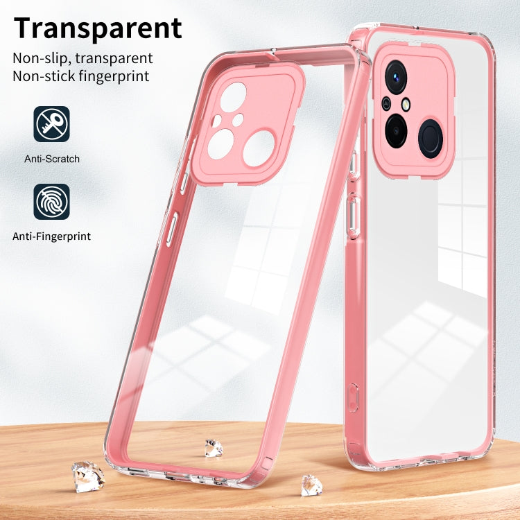 For Xiaomi Redmi 12C 3 in 1 Clear TPU Color PC Frame Phone Case