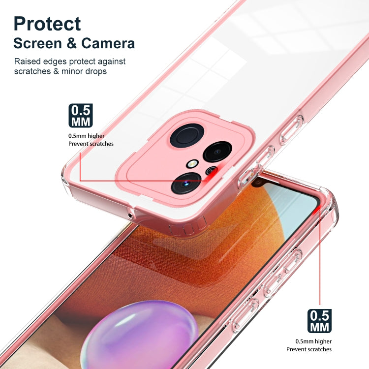 For Xiaomi Redmi 12C 3 in 1 Clear TPU Color PC Frame Phone Case