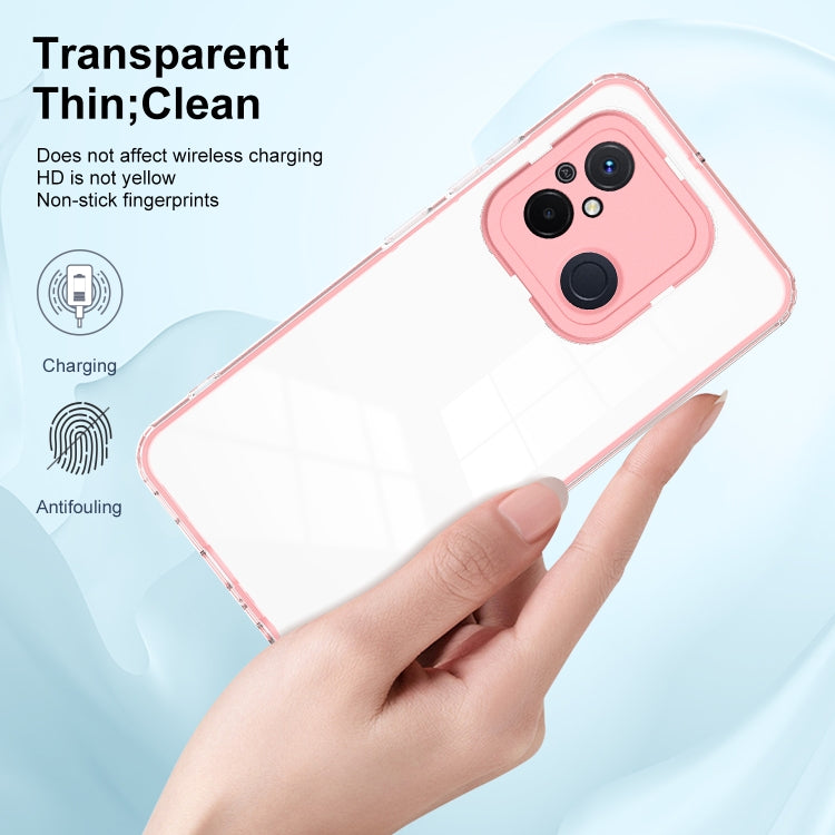 For Xiaomi Redmi 12C 3 in 1 Clear TPU Color PC Frame Phone Case