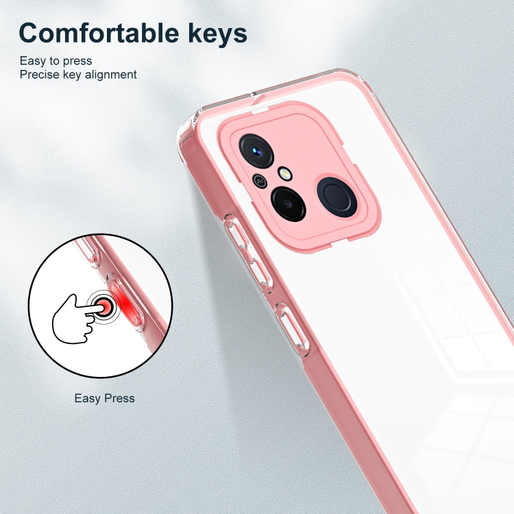 For Xiaomi Redmi 12C 3 in 1 Clear TPU Color PC Frame Phone Case