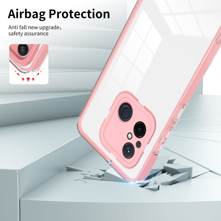 For Xiaomi Redmi 12C 3 in 1 Clear TPU Color PC Frame Phone Case