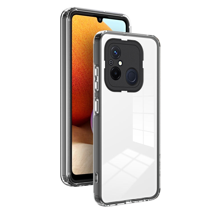 For Xiaomi Redmi 12C 3 in 1 Clear TPU Color PC Frame Phone Case
