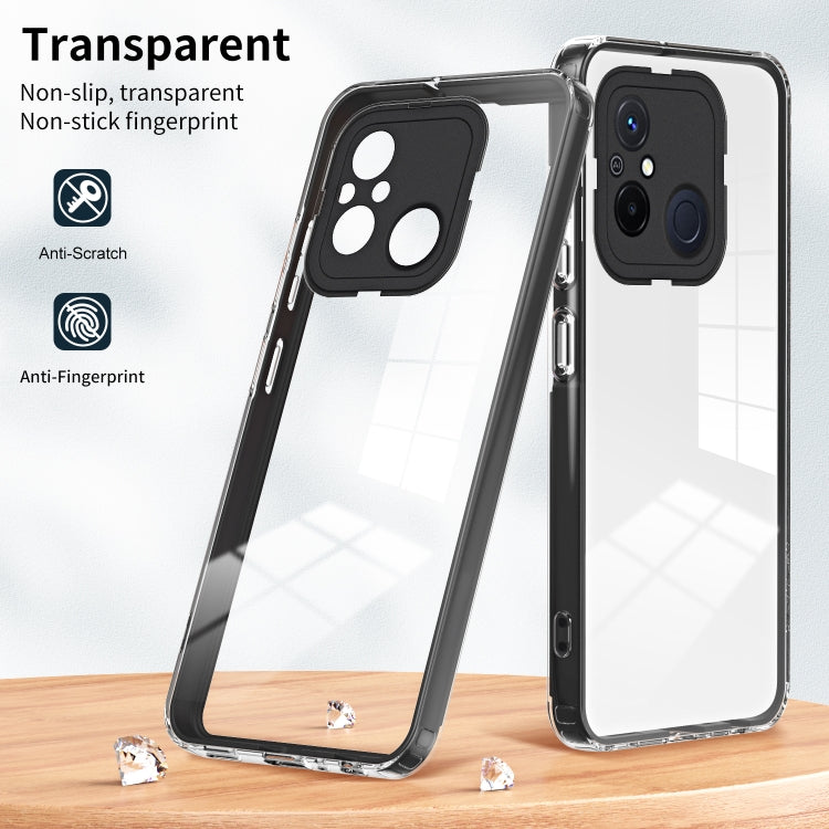 For Xiaomi Redmi 12C 3 in 1 Clear TPU Color PC Frame Phone Case