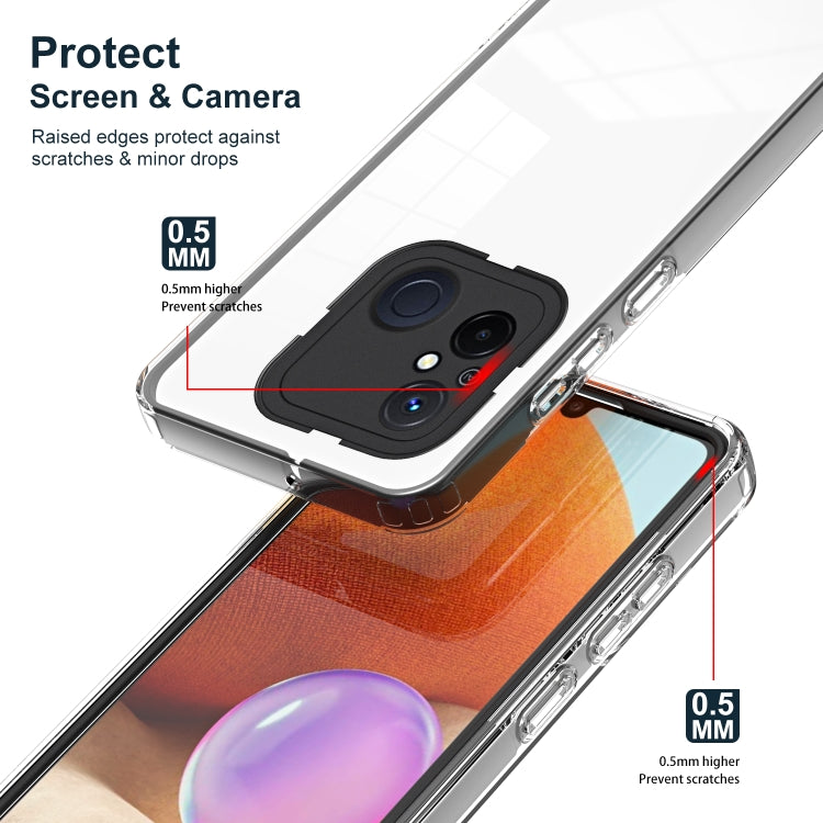 For Xiaomi Redmi 12C 3 in 1 Clear TPU Color PC Frame Phone Case