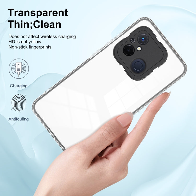 For Xiaomi Redmi 12C 3 in 1 Clear TPU Color PC Frame Phone Case