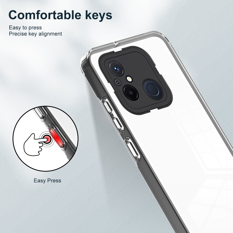 For Xiaomi Redmi 12C 3 in 1 Clear TPU Color PC Frame Phone Case