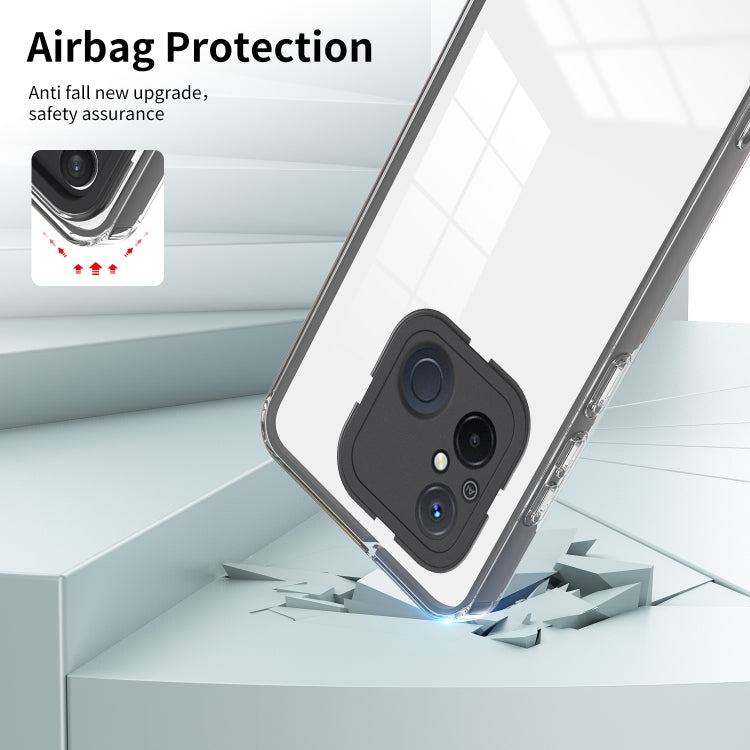 For Xiaomi Redmi 12C 3 in 1 Clear TPU Color PC Frame Phone Case