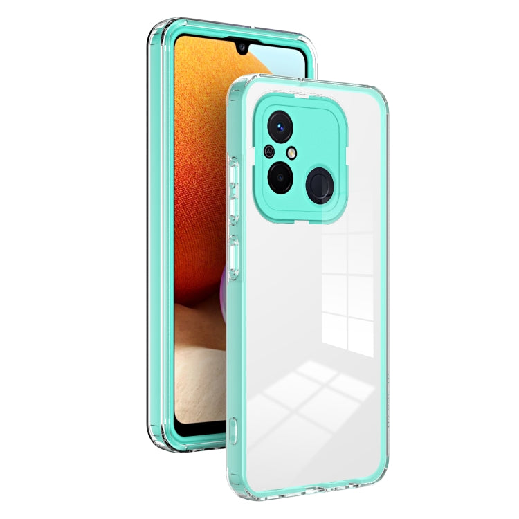 For Xiaomi Redmi 12C 3 in 1 Clear TPU Color PC Frame Phone Case