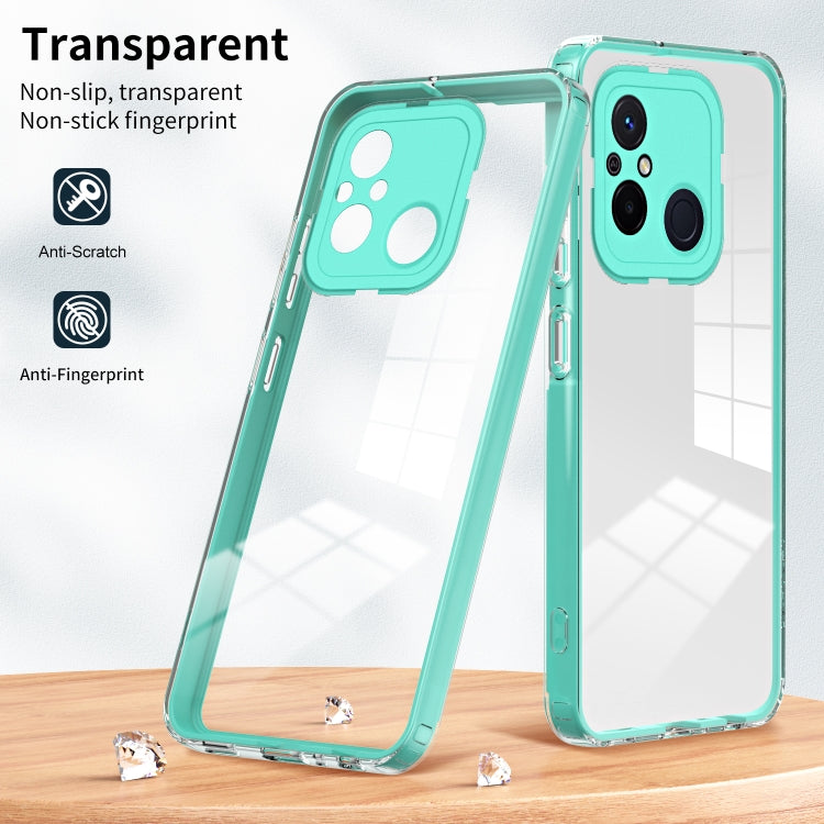 For Xiaomi Redmi 12C 3 in 1 Clear TPU Color PC Frame Phone Case
