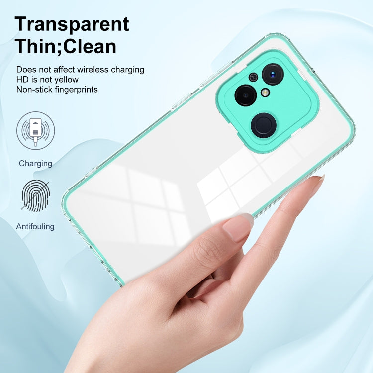 For Xiaomi Redmi 12C 3 in 1 Clear TPU Color PC Frame Phone Case