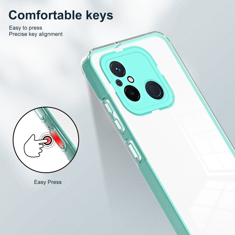 For Xiaomi Redmi 12C 3 in 1 Clear TPU Color PC Frame Phone Case