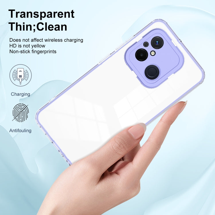 For Xiaomi Redmi 12C 3 in 1 Clear TPU Color PC Frame Phone Case
