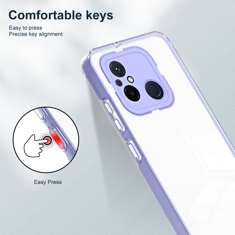 For Xiaomi Redmi 12C 3 in 1 Clear TPU Color PC Frame Phone Case