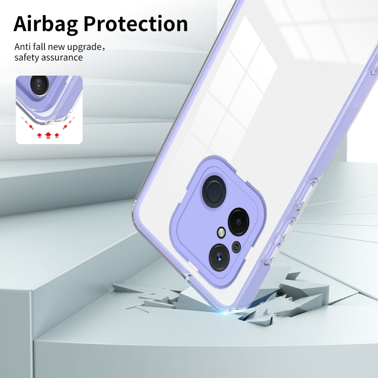 For Xiaomi Redmi 12C 3 in 1 Clear TPU Color PC Frame Phone Case