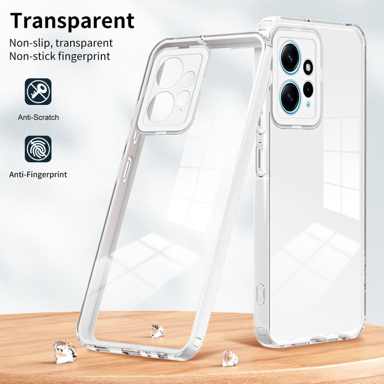 For Xiaomi Redmi Note 12 4G Global 3 in 1 Clear TPU Color PC Frame Phone Case
