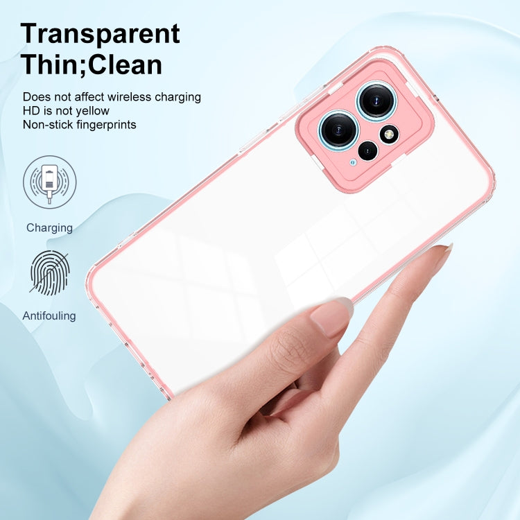 For Xiaomi Redmi Note 12 4G Global 3 in 1 Clear TPU Color PC Frame Phone Case