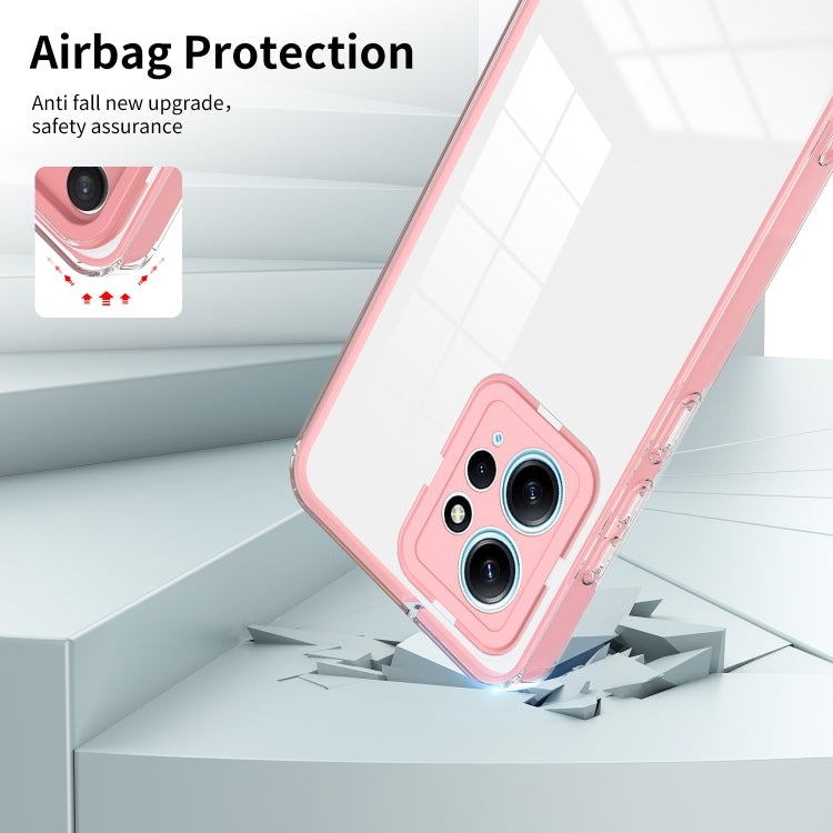 For Xiaomi Redmi Note 12 4G Global 3 in 1 Clear TPU Color PC Frame Phone Case