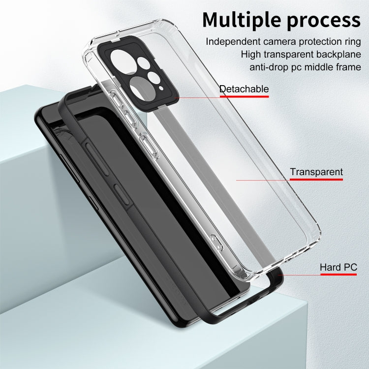 For Xiaomi Redmi Note 12 4G Global 3 in 1 Clear TPU Color PC Frame Phone Case